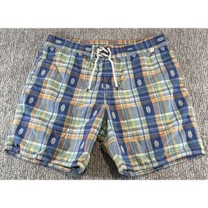 Polo Ralph Lauren Plaid AOP Swim Trunks Men's Sz Medium Drawstring Multicolor